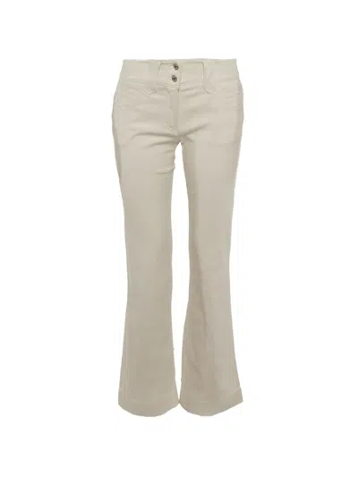 Pre-owned Dolce & Gabbana Logo-plaque Flared Jeans In White