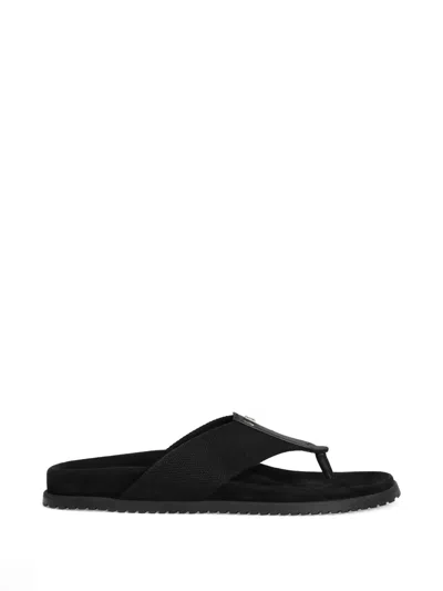 Dolce & Gabbana Logo-plaque Flip-flops In Black