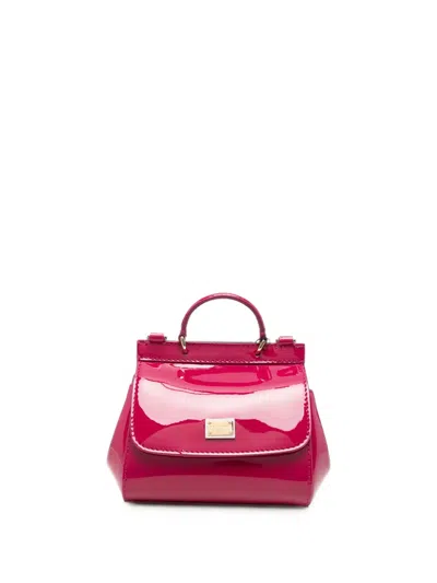 Dolce & Gabbana Kids' Logo-plaque Leather Tote Bag In Pink