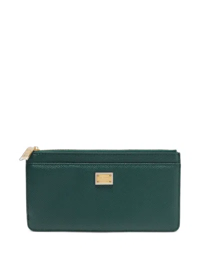 Pre-owned Dolce & Gabbana Logo-plaque Long Wallet In Green