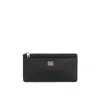 Dolce & Gabbana Large Card Holder With Branded Plate And Zip In Black