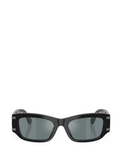 Dolce & Gabbana Logo-plaque Rectangle-frame Sunglasses In Black