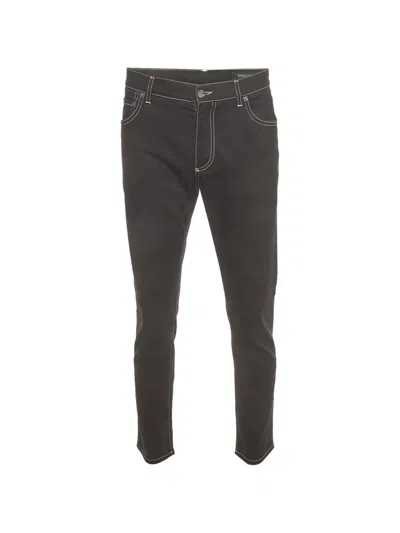 Pre-owned Dolce & Gabbana Logo-plaque Slim-fit Jeans In Black