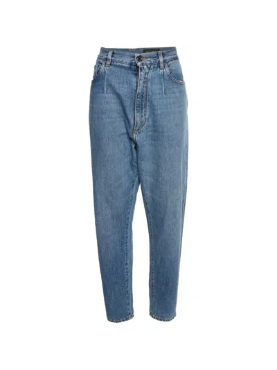 Pre-owned Dolce & Gabbana Logo-plaque Straight-leg Jeans In Blue