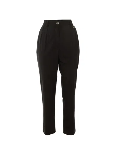 Pre-owned Dolce & Gabbana Logo-plaque Tailored Trousers In Black