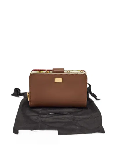 Pre-owned Dolce & Gabbana Logo-plaque Zip-around Wallet In Brown