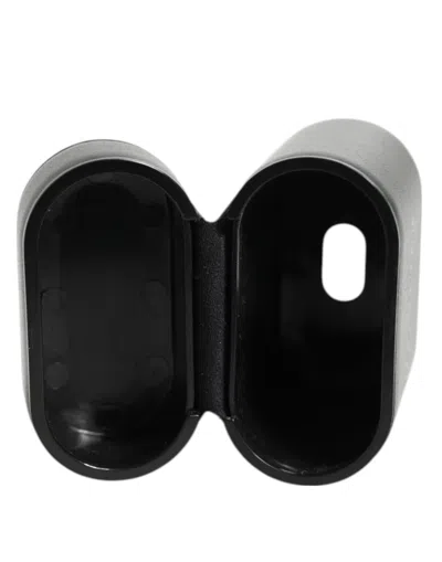 Dolce & Gabbana Logo-print Calfskin Airpods Case In Black