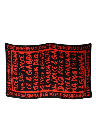 Dolce & Gabbana Logo-print Cotton Scarf In Red