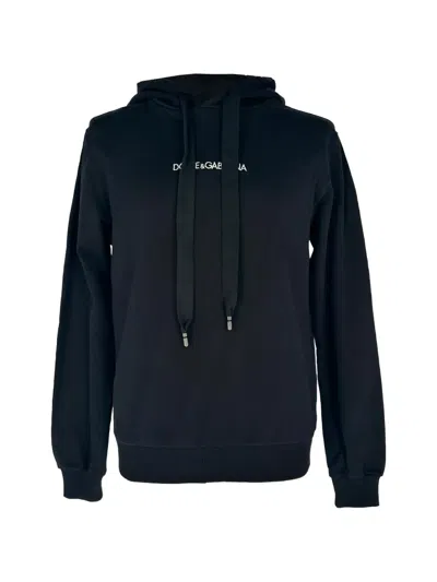 Pre-owned Dolce & Gabbana Logo-print Hoodie In Black