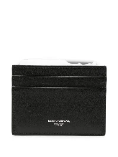 Dolce & Gabbana Logo-print Leather Cardholder In Brown