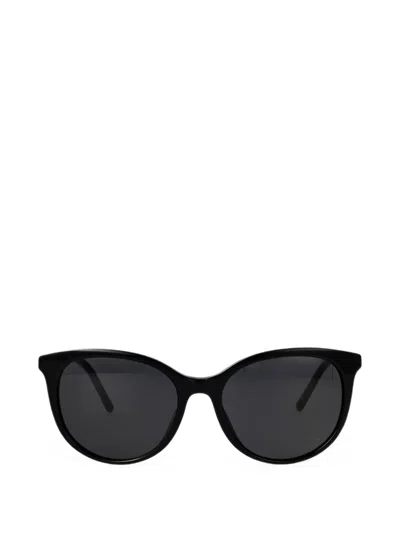 Dolce & Gabbana Logo-print Round-frame Sunglasses In Black