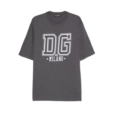 Dolce & Gabbana Logo-print T-shirt In Gray