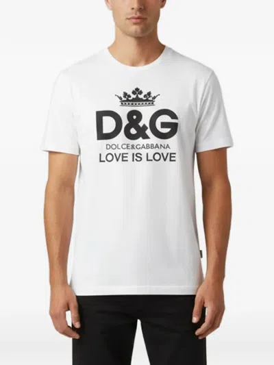 Pre-owned Dolce & Gabbana Logo-print T-shirt In White