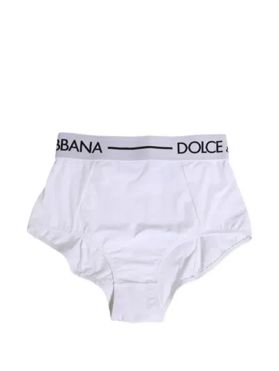 Dolce & Gabbana Logo-waistband High-waisted Briefs In White