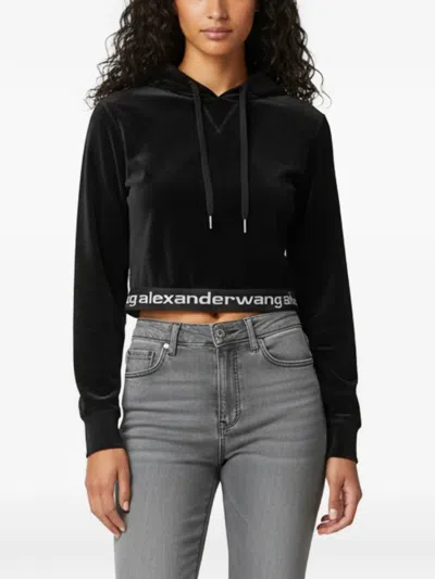 Pre-owned Dolce & Gabbana Logo-waistband Hoodie In Black