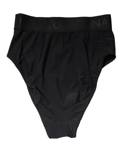Dolce & Gabbana Logo-waistband Nylon High Brief In Black