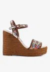 Dolce & Gabbana Wedge Sandals With Logo Embroidery In Multi