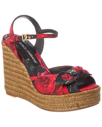 DOLCE & GABBANA DOLCE & GABBANA LOLITA CANVAS WEDGE SANDAL