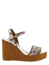 Dolce & Gabbana Wedge Sandals With Majolica Embroidery In Multi