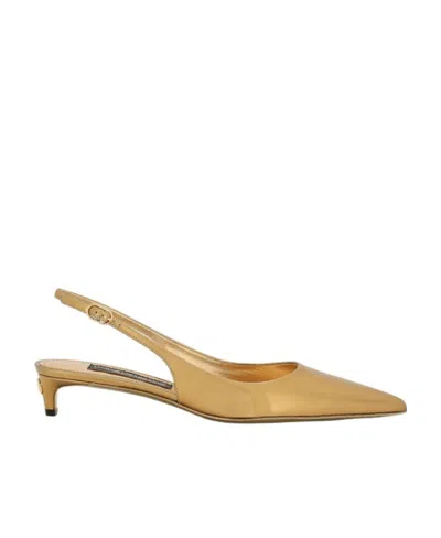 DOLCE & GABBANA DOLCE  GABBANA DG LOGO DETAILED POINTED TOE SLINGBACKS