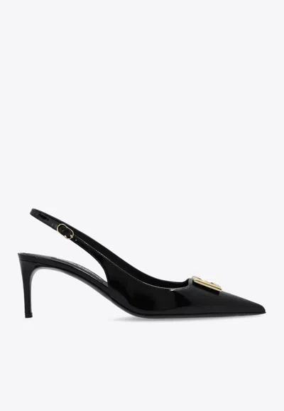 DOLCE & GABBANA LOLLO 60 DG LOGO SLINGBACK PUMPS