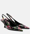 Dolce & Gabbana Women Lollo Slingback In Printed Leather In Black
