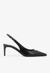 Dolce & Gabbana Pointed Toe Slingback High Heel Sandals In Black
