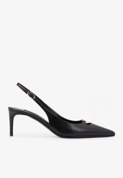DOLCE & GABBANA LOLLO 60 LEATHER SLINGBACK PUMPS