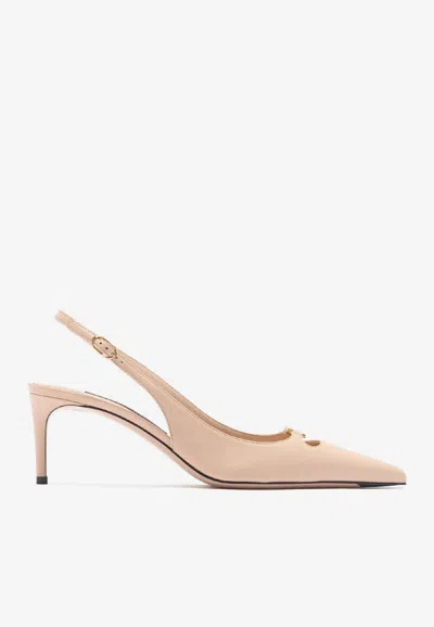 Dolce & Gabbana Lollo 60 Nappa Leather Slingback Pumps In Pink