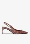 Dolce & Gabbana Snakeskin-effect Slingback Pumps In Multicolor