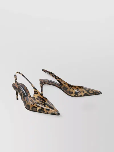 DOLCE & GABBANA LOLLO ANIMAL PRINT SLINGBACK PUMPS