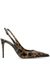 Dolce & Gabbana Luxurious Leopard Printed Slingback Pumps For Women