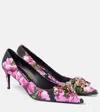 Dolce & Gabbana Lollo Embellished Floral Pumps In Black