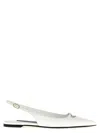Dolce & Gabbana White Slingback Ballet Flats With Logo Detail In Leather Woman
