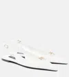 Dolce & Gabbana White Slingback Ballet Flats With Logo Detail In Leather Woman In White