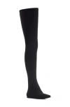 Dolce & Gabbana Pointed Toe Stretch Fabric Over-the-knee Boots In Black
