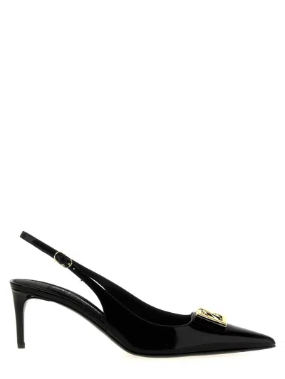 Dolce & Gabbana 60mm Logo-plaque Slingback Pumps In Black