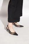 Dolce & Gabbana Vernice Patent Leather-trimmed Mesh Slingback Pumps In Black