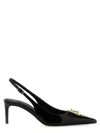 Dolce & Gabbana Leather Slingback Pumps With Logo