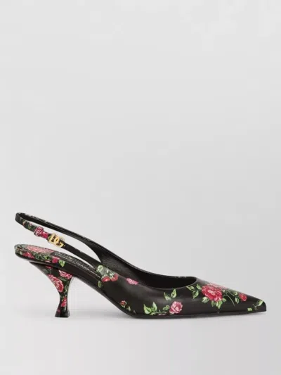 Dolce & Gabbana Lollo Slingback Pumps Floral Kitten Heel