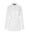 Dolce & Gabbana Long Denim Jacket With Belt In White