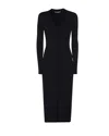 Dolce & Gabbana Long Stretch Viscose Knit Cardigan With Dg Logo In Black