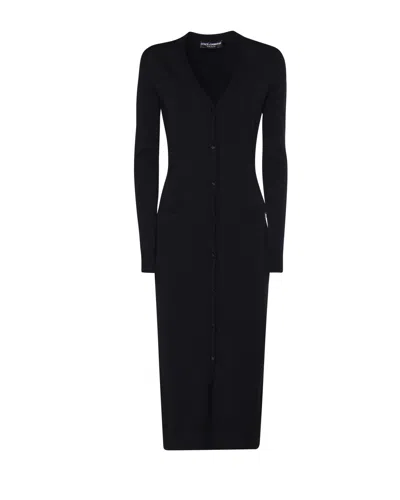 DOLCE & GABBANA LONG CARDIGAN IN STRETCH VISCOSE KNIT