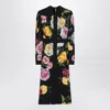Dolce & Gabbana Multicolor Dress With Classic Collar And All-over Floral Print In Viscose Stretch Woman