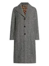Dolce & Gabbana Long Chevron Coat Clothing In Gray