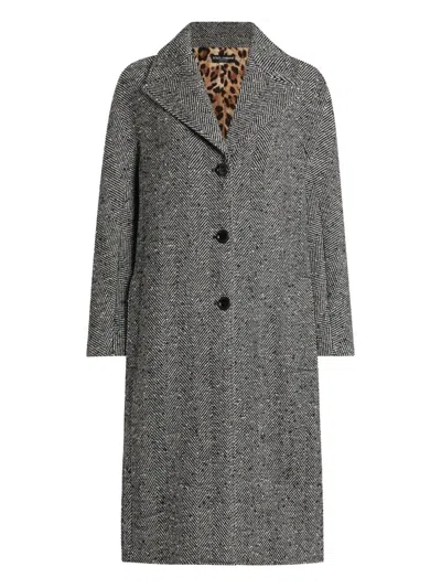DOLCE & GABBANA LONG CHEVRON COAT