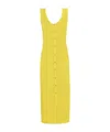 Dolce & Gabbana Sleeveless Crochet Knit Button-front Midi Dress In Yellow