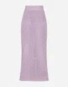 Dolce & Gabbana Gonna Lunga A Tubino In Crochet In Lilac