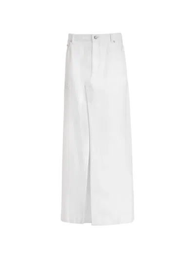 Dolce & Gabbana Long Denim Skirt In White