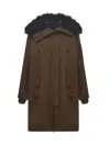 Dolce & Gabbana Hooded Jacket With Button Accents And Pockets In Brown